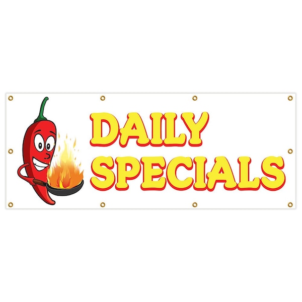 Daily Specials Banner Heavy Duty 13 Oz Vinyl with Grommets